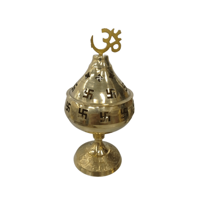 [DECO-1107] Brass closed Diya (with Swastik and Aum)