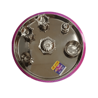 [POOJA-1163] Steel Pooja Thali (Big Size,1pc)