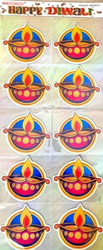 [POOJA-1254] Diya Decoration Sticker (10 PC)