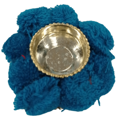 Kunkum Karanda (container) with pompom (1pc) - Blue