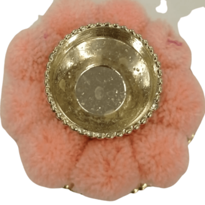 Kunkum Karanda (container) with pompom (1pc) - Peach