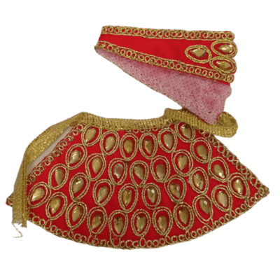 Dev Vastra (Small Size, 1pc) - Dev Vastra Orange with Golden Beads (Small No.4)