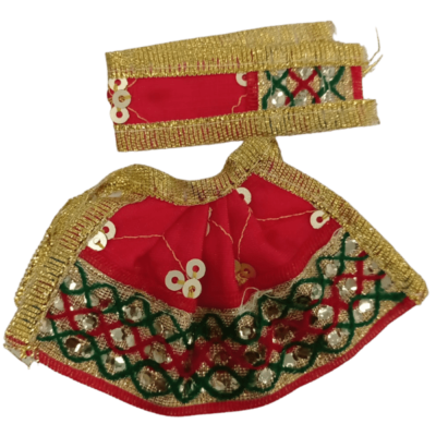 Dev Vastra (Small Size, 1pc) - Dev Vastra Red And Green (Small No.6)