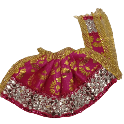Dev Vastra (Small Size, 1pc) - Dev Vastra Magenta And Silver (Small No.9)