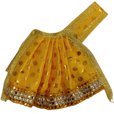 Dev Vastra (Medium Size, 1pc) - Dev Vastra Yellow with Golden Dots (Med No.5)