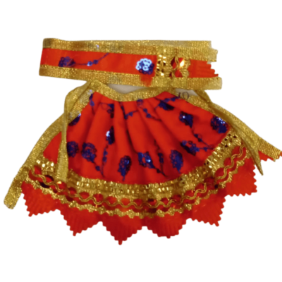 Dev Vastra (Medium Size, 1pc) - Dev Vastra Orange with Blue Design (Med No.7)