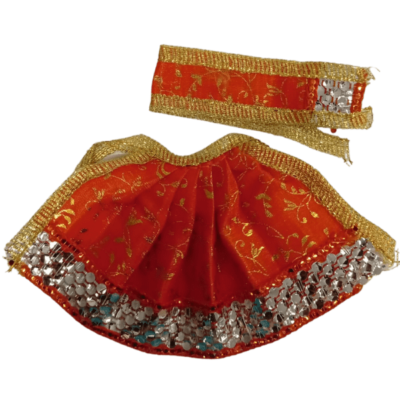 Dev Vastra (Medium Size, 1pc) - Dev Vastra Orange And Silver (Med No.12)