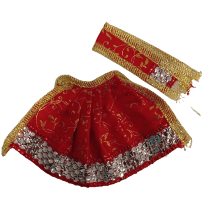 Dev Vastra (Medium Size, 1pc) - Dev Vastra Orange with Silver Border (Med No.17)