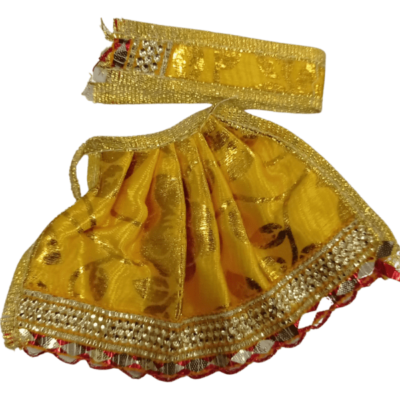Dev Vastra (Medium Size, 1pc) - Dev Vastra Yellow with Golden leaves (Med No.18)