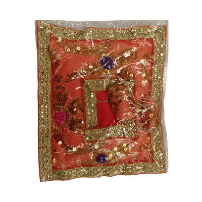 Dev Aasan with small cushion and 2 load (1pack) - Dev Aasan Orange (20cmx15cm) with small cushion and 2 load.