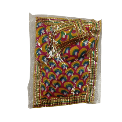 Dev Aasan with small cushion and 2 load (1pack) - Dev Aasan Yellow and Pink (10cmx15cm) with small cushion and 2 load.