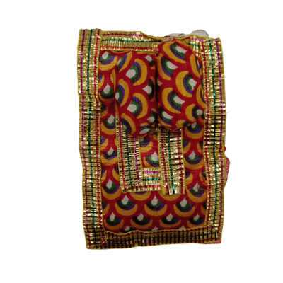 Dev Aasan with small cushion and 2 load (1pack) - Dev Aasan Yellow and Red (10cmx15cm) with small cushion and 2 load