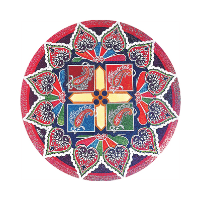 Rangoli Round Sticker (1PC) (Diwali / Dipawali) - Rangoli Round Sticker (1PC) 13.5"