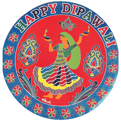 Rangoli Round Sticker (1PC) (Diwali / Dipawali) - Rangoli Round Sticker (1PC) 18"