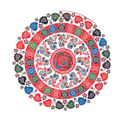 Rangoli Round Sticker (1PC) (Diwali / Dipawali) - Rangoli Round Sticker (1PC) 9.5'' No.1
