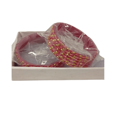 Glass Bangles (1 set )(Size 2.6/ 2.8/ 2.10/ 2.12) - Dark Pink Glass Bangles ( 12pcs set , Size 2.8)