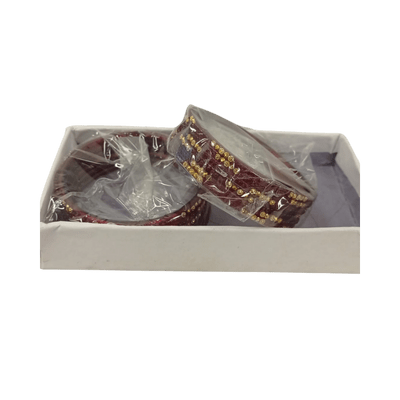 Glass Bangles (1 set )(Size 2.6/ 2.8/ 2.10/ 2.12) - Darkest Pink Glass Bangles ( 12pcs set , Size 2.8)