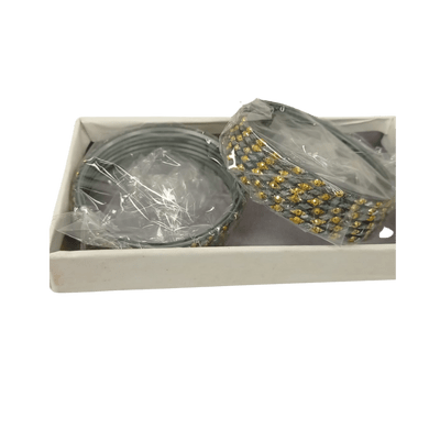 Glass Bangles (1 set )(Size 2.6/ 2.8/ 2.10/ 2.12) - Grey Glass Bangles ( 12pcs set , Size 2.8)