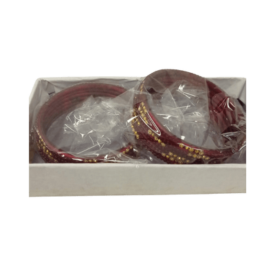 Glass Bangles (1 set )(Size 2.6/ 2.8/ 2.10/ 2.12) - Maroon Glass Bangles ( 12pcs set , Size 2.6)
