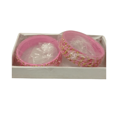 Glass Bangles (1 set )(Size 2.6/ 2.8/ 2.10/ 2.12) - Pink Glass Bangles ( 12pcs set , Size 2.8)