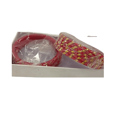 Glass Bangles (1 set )(Size 2.6/ 2.8/ 2.10/ 2.12) - Red Glass Bangles ( 12pcs set , Size 2.8)