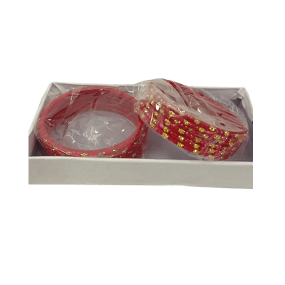 Glass Bangles (1 set )(Size 2.6/ 2.8/ 2.10/ 2.12) - Tomato red Glass Bangles ( 12pcs set , Size 2.10)