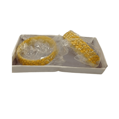 Glass Bangles (1 set )(Size 2.6/ 2.8/ 2.10/ 2.12) - Yellow Glass Bangles ( 10pcs set , Size 2.8)