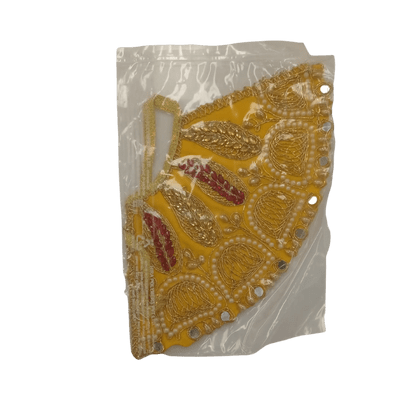 Dev Vastra with Kundan (Parkar) - Dev Vastra Yellow with Kundan (Parkar) (Big size 20cm)