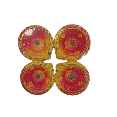 Decorated Diya (4pc, Set) Diwali - Decorated Diya (4pc, Set no.1)