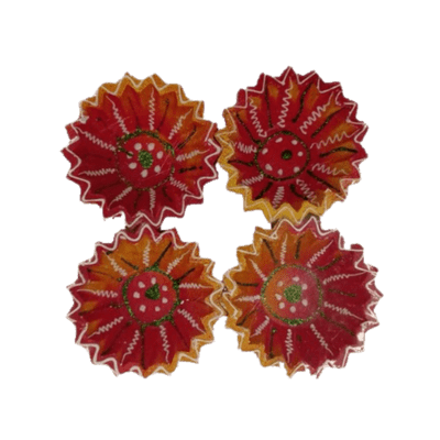Decorated Diya (4pc, Set) Diwali - Decorated Diya (4pc, Set no.2)