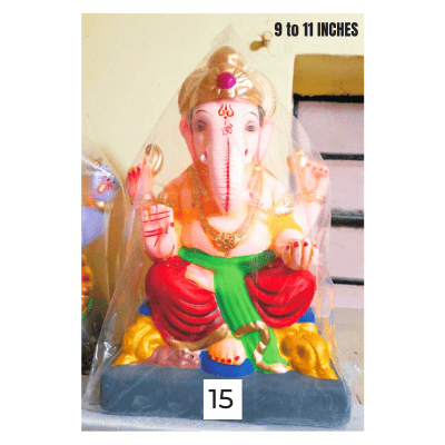 [GANESHA 6] Ganesha Idol Nr. 15: Size ~9-11 Inch (Eco Friendly) Pickup from Delft Store