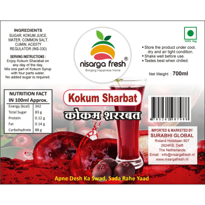Kokum Sharbat (700ml) NisargaFresh