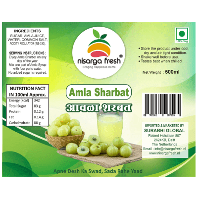 Amla Sharbat (500ml) Nisarga Fresh