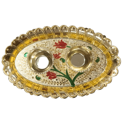 Fancy thali for haldi kumkum small oval shape (1pc)